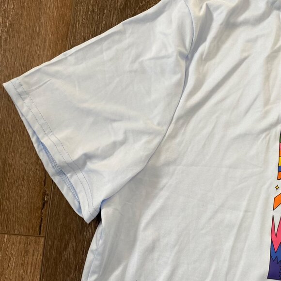 Trippy Psychedelic Graphic T-Shirt White Colorful Design XXL Unisex Casual Wear - Picture 3 of 4